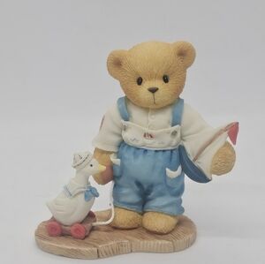 NEW CHERISHED TEDDIES Alex BEAR Boy With Sailboat And Goose FIGURINE BOX 368156